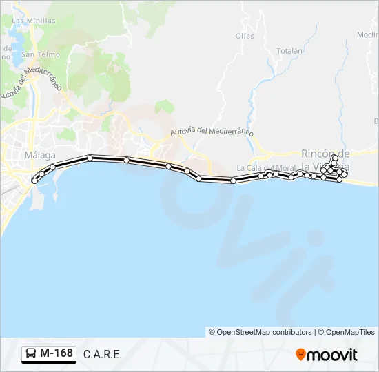 M-168 Bus Line Map