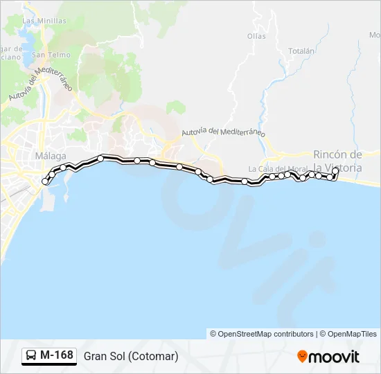 M-168 Bus Line Map