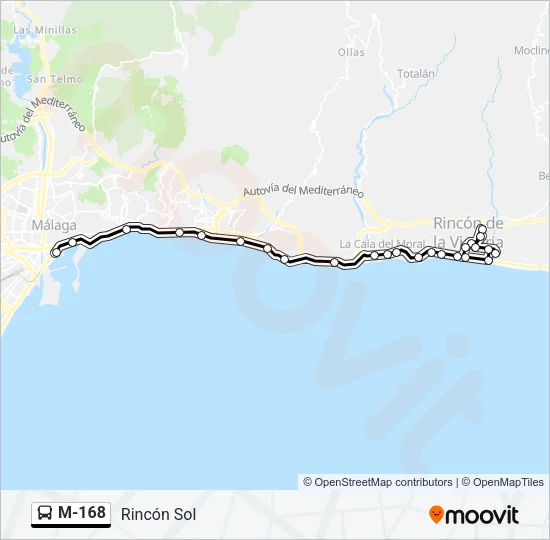 M-168 Bus Line Map
