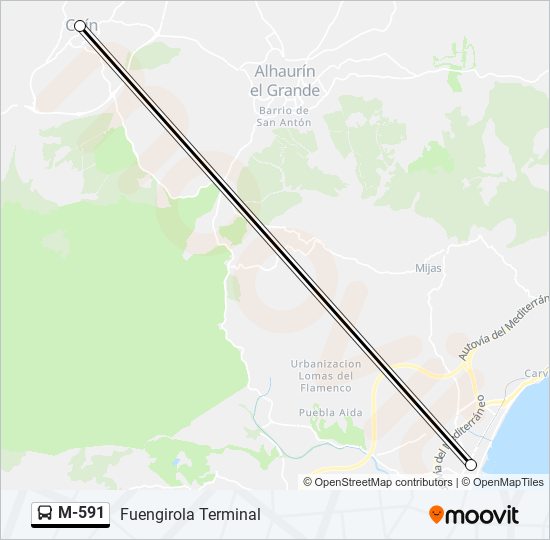 Mapa de M-591 de autobús