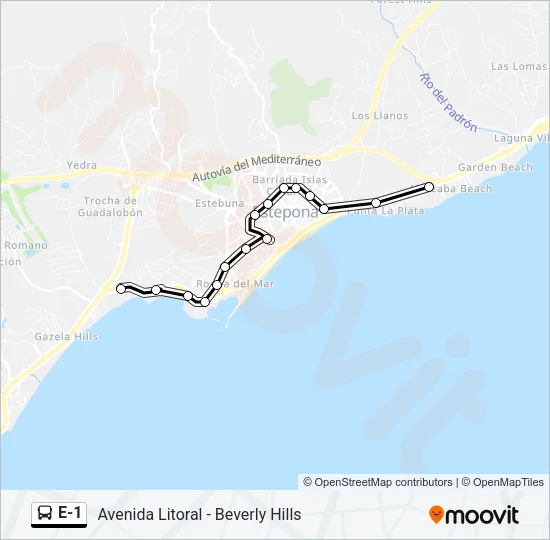 E-1 Bus Line Map