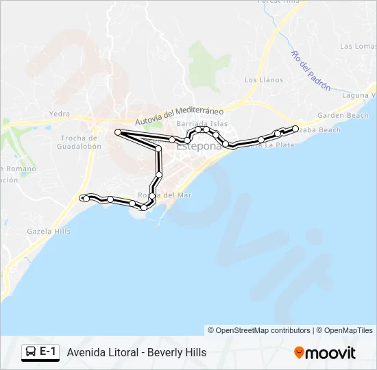 E-1 Bus Line Map