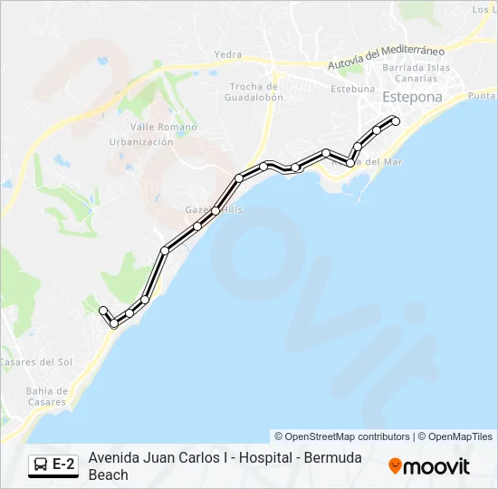 E-2 Bus Line Map