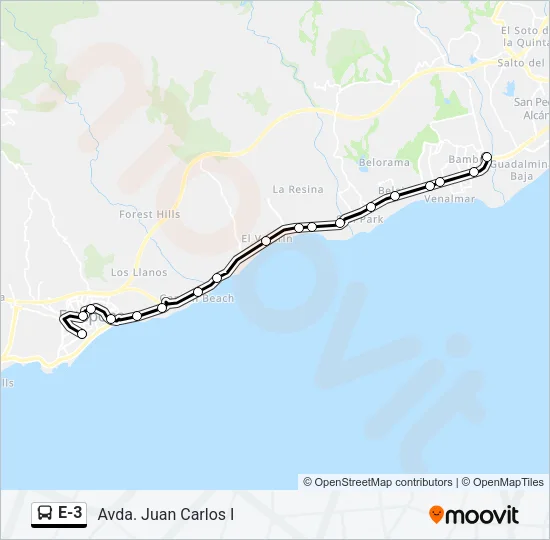 E-3 Bus Line Map