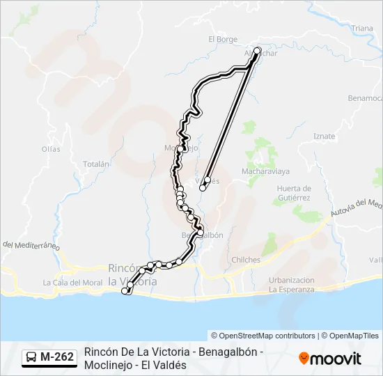 M-262 Bus Line Map