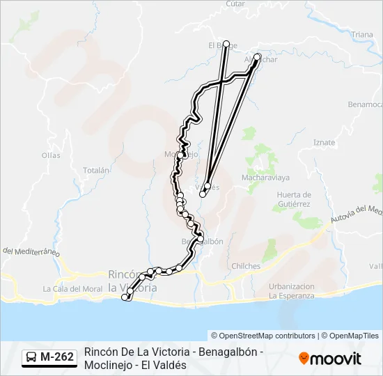 M-262 Bus Line Map