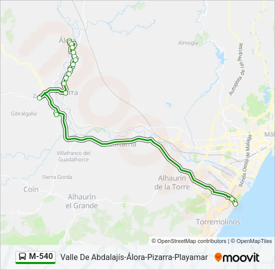 M-540 Bus Line Map