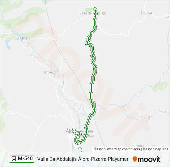 M-540 Bus Line Map