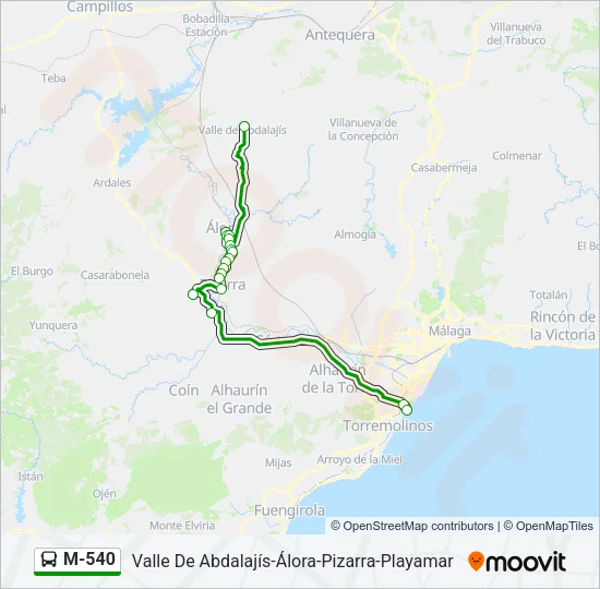 M-540 Bus Line Map