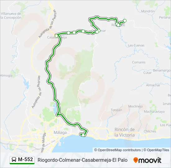 M-552 Bus Line Map