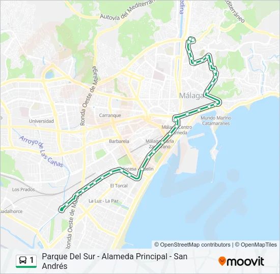 1 Bus Line Map