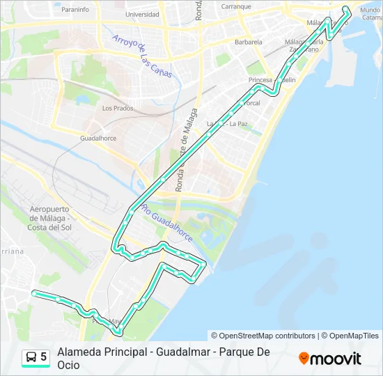 5 Bus Line Map