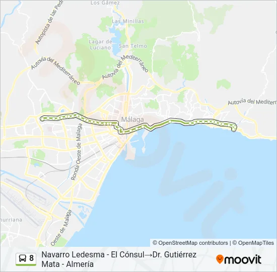 8 Bus Line Map