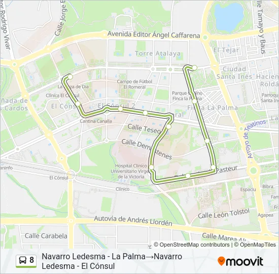 8 Bus Line Map
