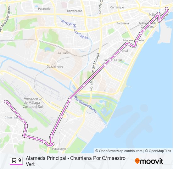 Mapa de 9 de autobús