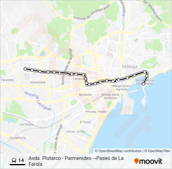 14 Bus Line Map