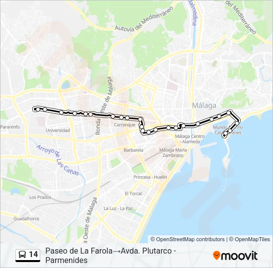 14 Bus Line Map