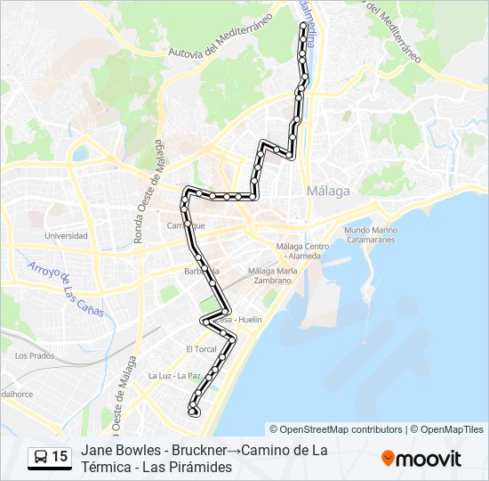 15 bus Mapa de línia