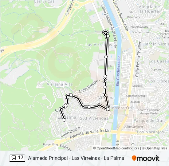 17 Bus Line Map