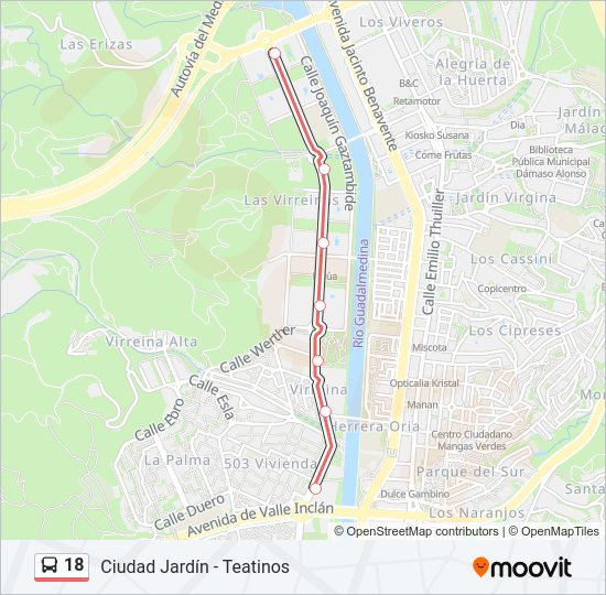 Mapa de 18 de autobús