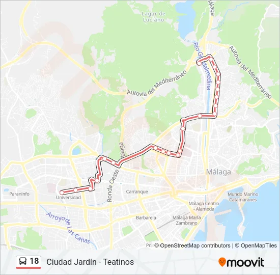 18 Bus Line Map