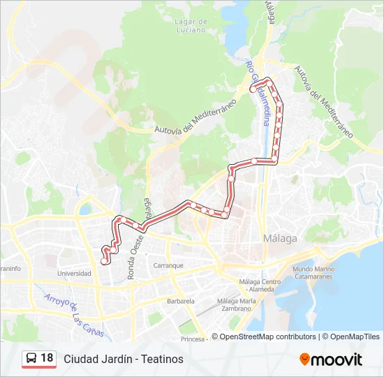 18 Bus Line Map