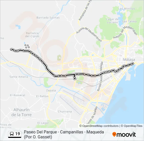 19 Bus Line Map