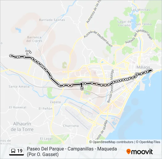 19 Bus Line Map