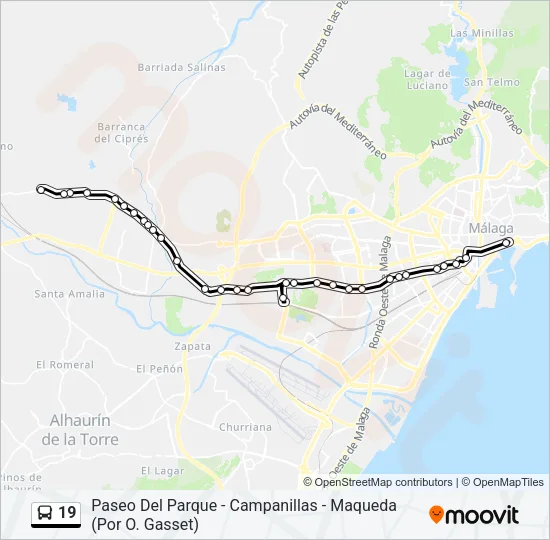 19 Bus Line Map