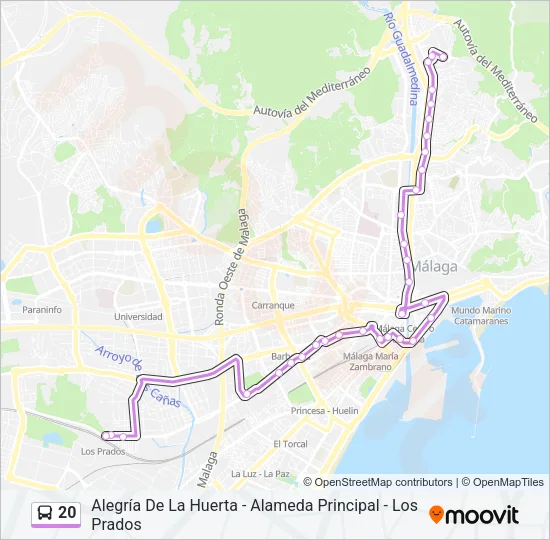 20 Bus Line Map