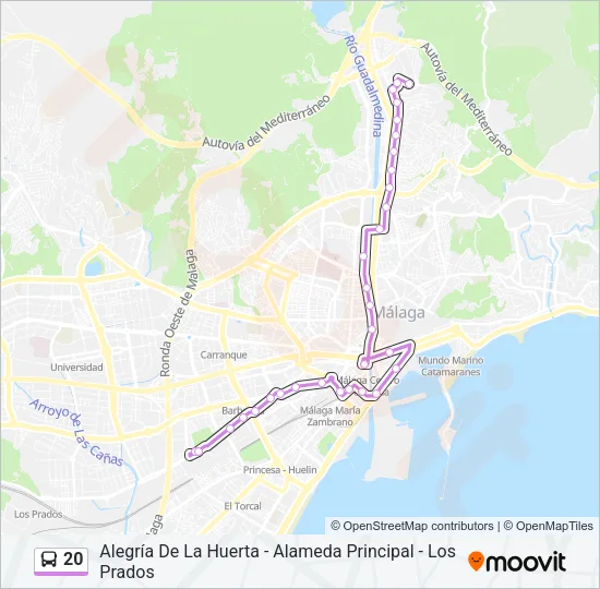 20 Bus Line Map