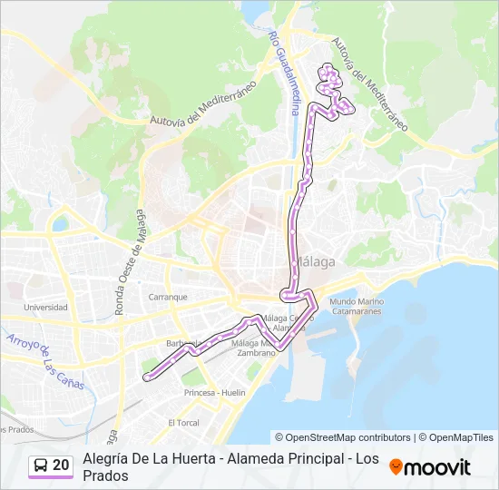 20 Bus Line Map