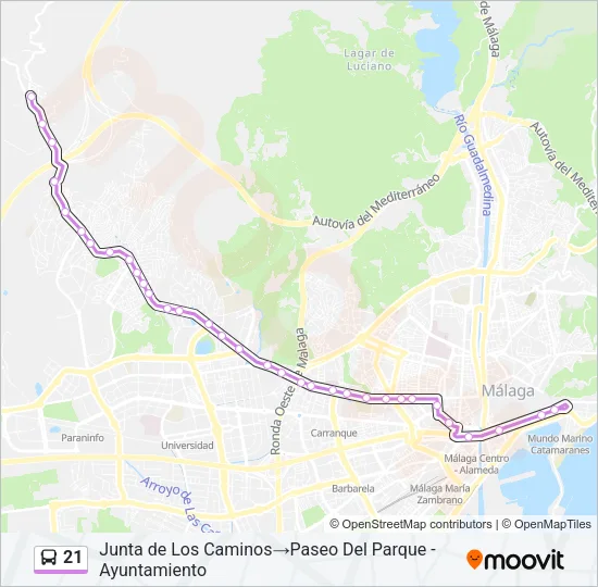 21 Bus Line Map