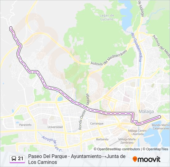 Mapa de 21 de autobús