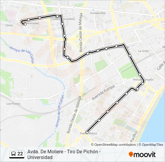 22 Bus Line Map