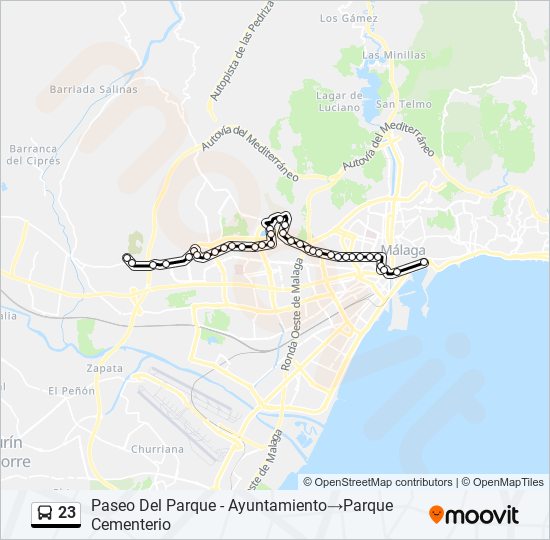 23 bus Mapa de línia