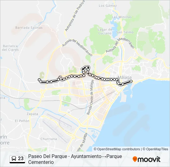 23 Bus Line Map