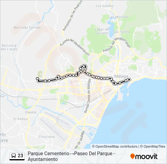 23 Bus Line Map