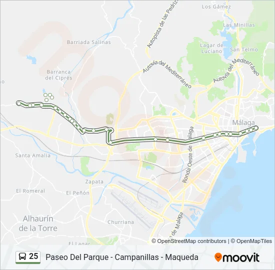 25 Bus Line Map