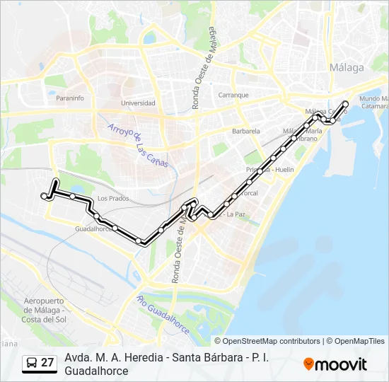 27 Bus Line Map