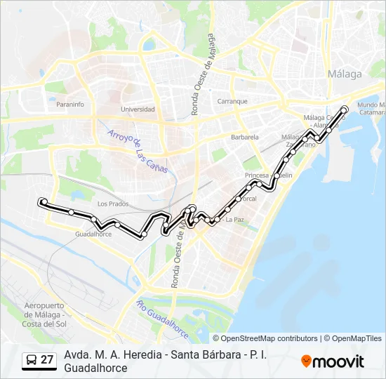 27 Bus Line Map
