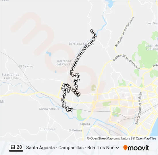 28 Bus Line Map