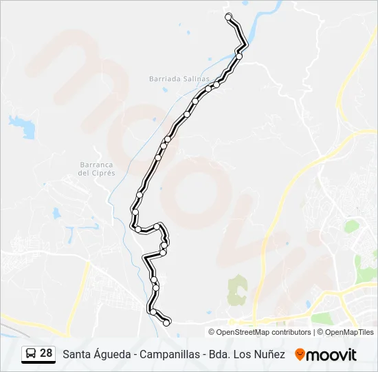 28 Bus Line Map