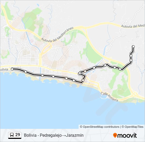 29 bus Mapa de línia