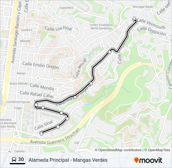 Mapa de 30 de autobús