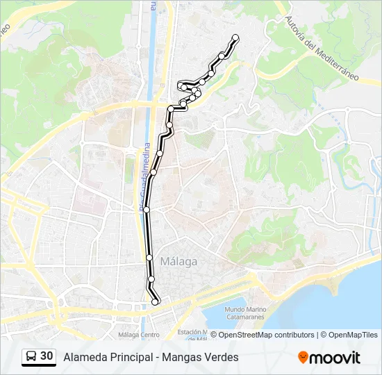 30 Bus Line Map