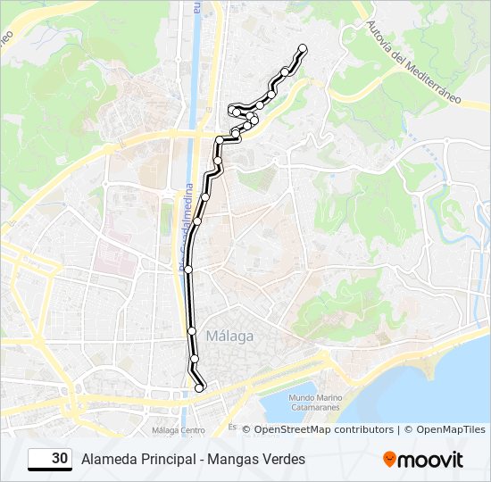 Mapa de 30 de autobús