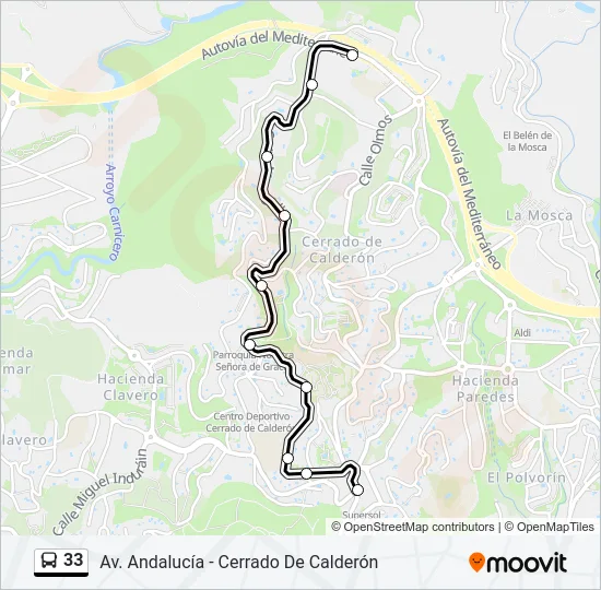 33 Bus Line Map