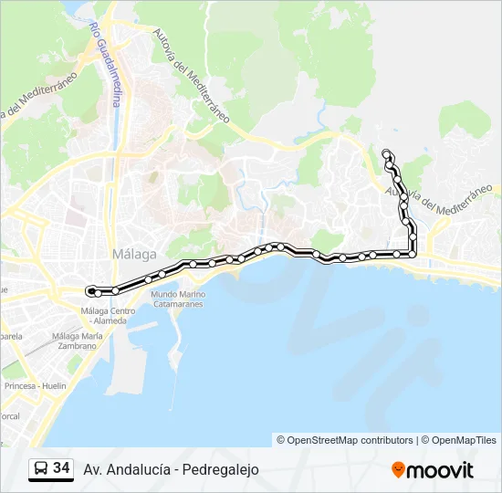 34 Bus Line Map