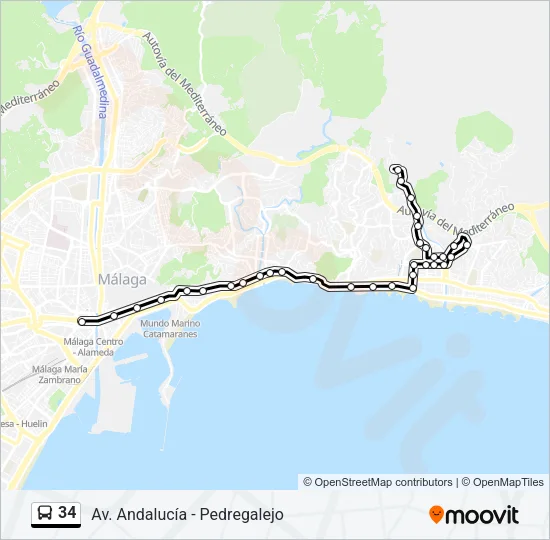 34 Bus Line Map